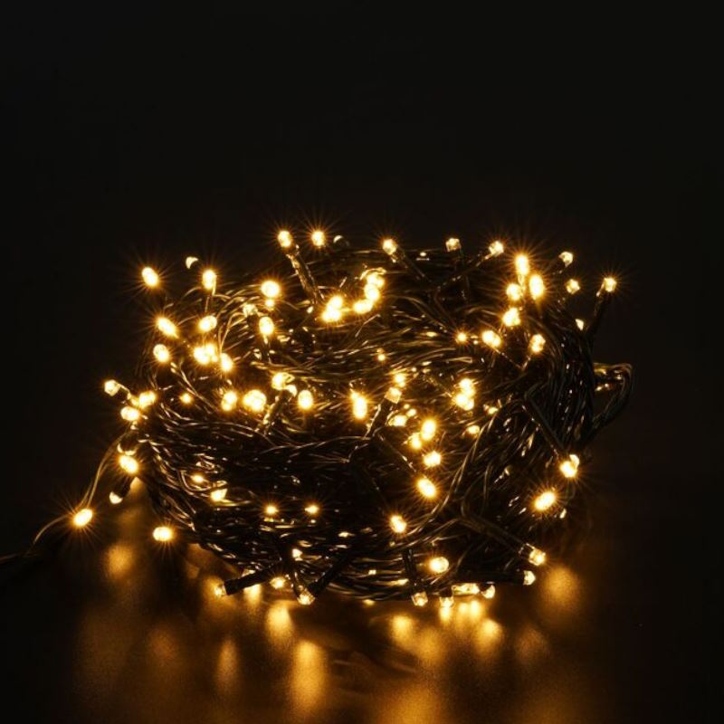 LED vianočná reťaz 200xLED/8 funkcií  23m teplá biela, IP44