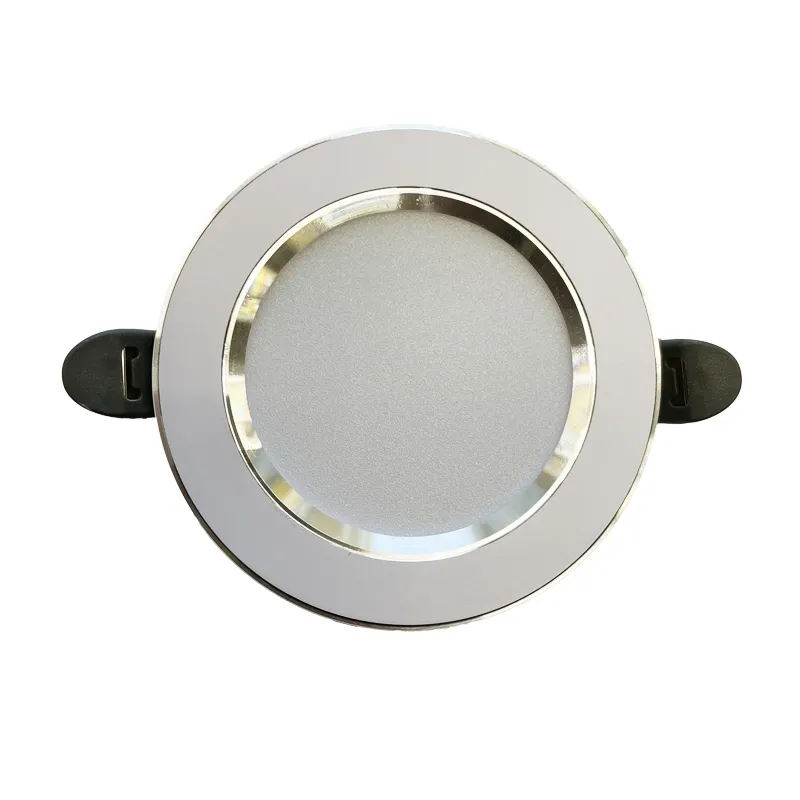 NEDES zapustený LED panel kruh 7,5W / 4000K / biely+strieborný prúžok