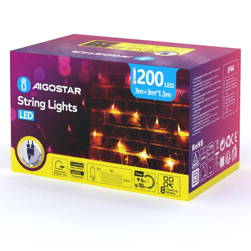 Vianočná LED reťaz "sieť" 3 m x 1,5 m teplá biela
