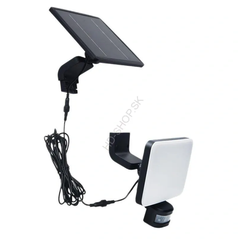 LED čierne vonkajšie solárne svietidlo so senzorom 12W /1200lm / 3000K - 4100K - 6500K 