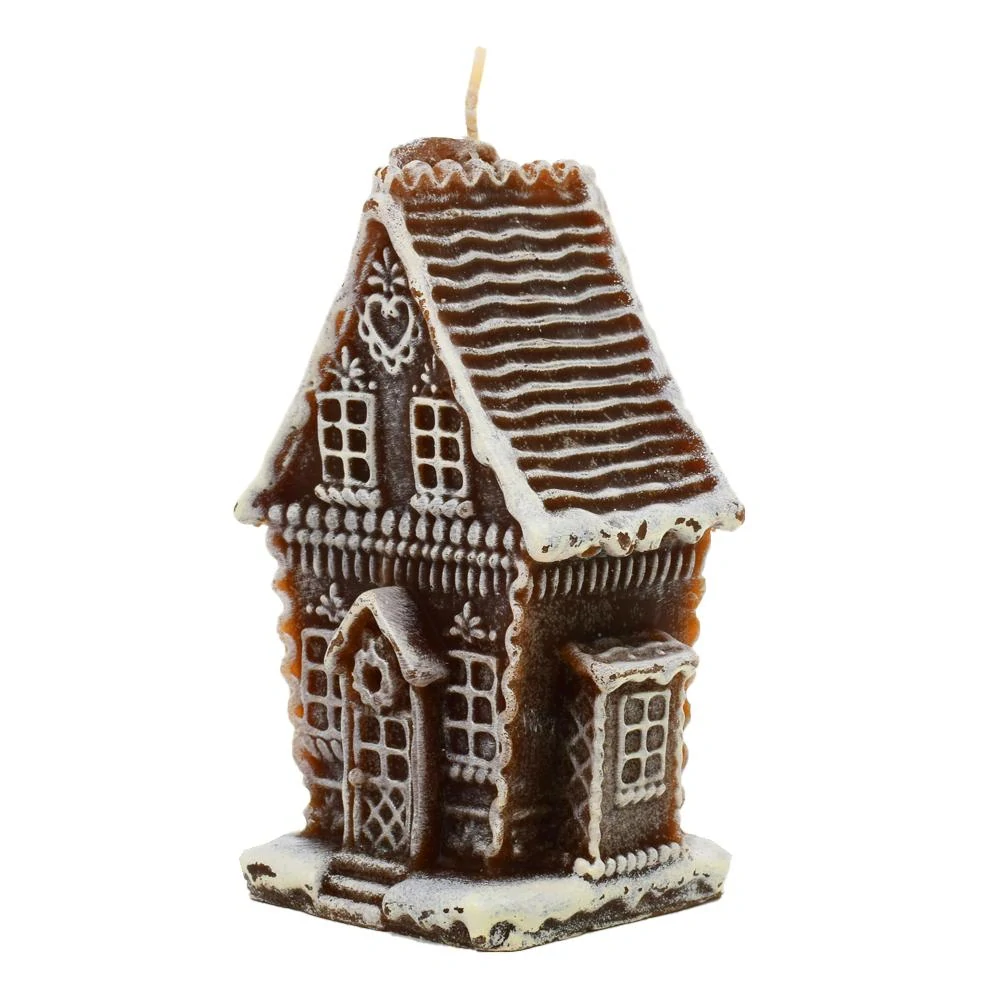 Sviečka - perníkový domček veľký hnedý 110 x 190 mm