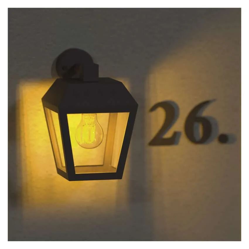 Záhradné nástenné svietidlo ADENIA, antracit, E27, IP44