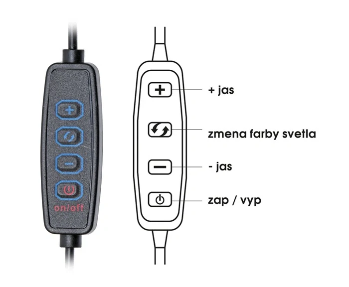 LED stmievateľná stolová lampa , nastaviteľná farba svetla, 500lm, 10W, biela