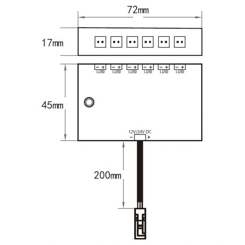 Prijímač separátneho stmievača, 12V-24V