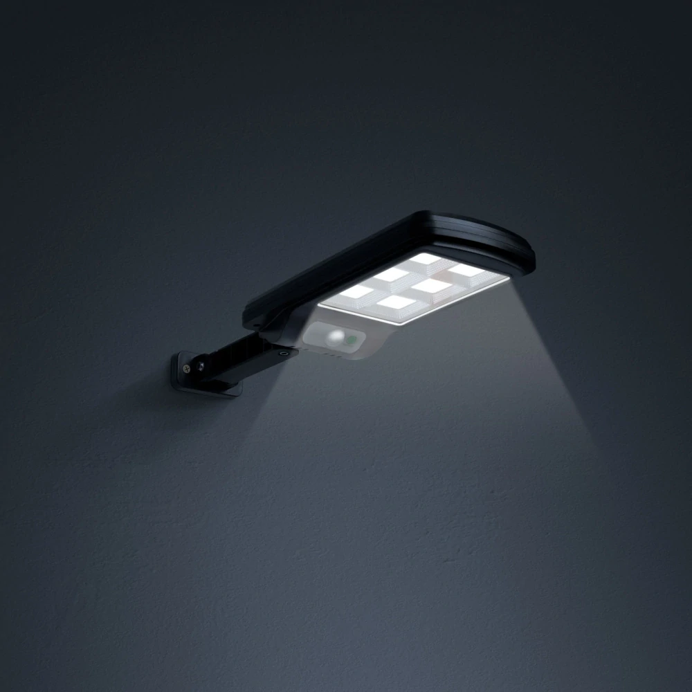 Solárny reflektor PHENOM 6 COB LED 5W 300 lm – 3 režimy, PIR 120°, IP65