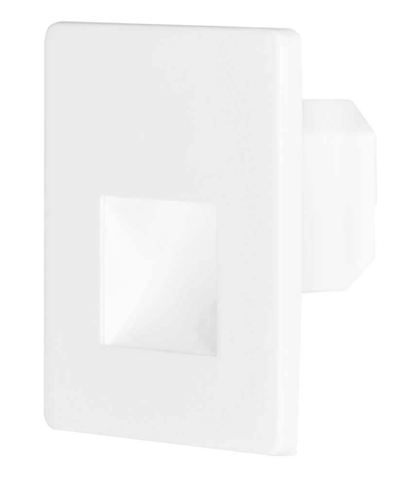 Ecolite STEP SSN-S80-SQ/BI bočný pohľad – teleso do inštalačnej krabice a štvorcový kryt