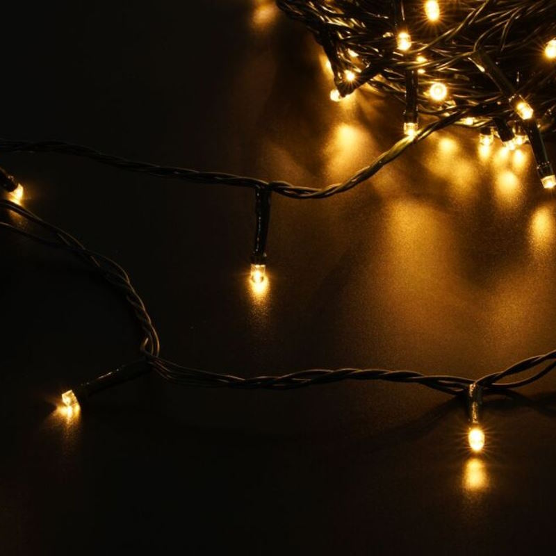 LED vianočná reťaz 200xLED/8 funkcií  23m teplá biela, IP44