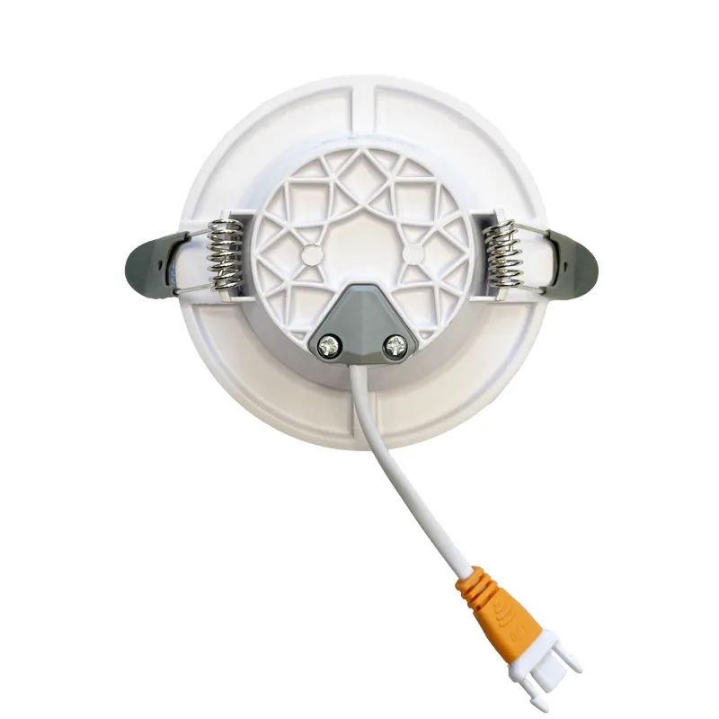 NEDES zapustený LED panel kruh 7,5W / 4000K / biely+strieborný prúžok