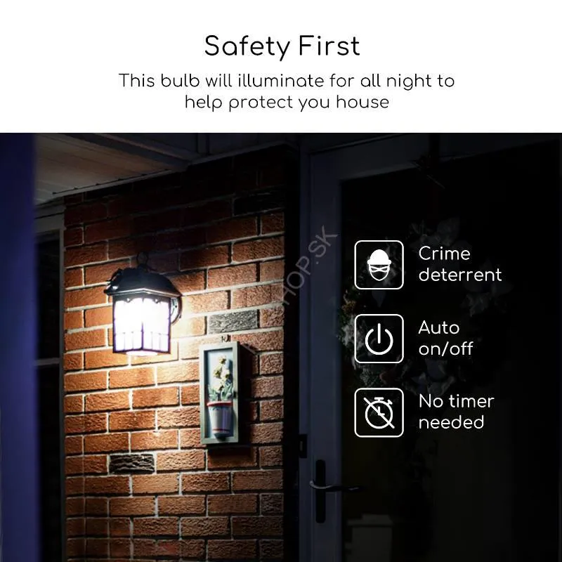 LED žiarovka 8W so súmrakovým senzorom 6500K