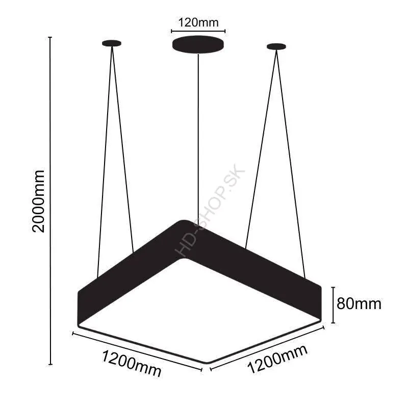LED závesné svietidlo 240W 4000K čierne