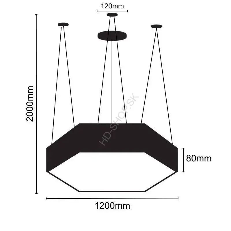 LED závesné svietidlo 120W 4000K čierne