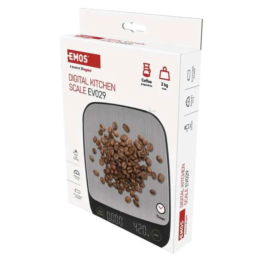 Digitálna kuchynská váha EV029 s časovačom, čierna