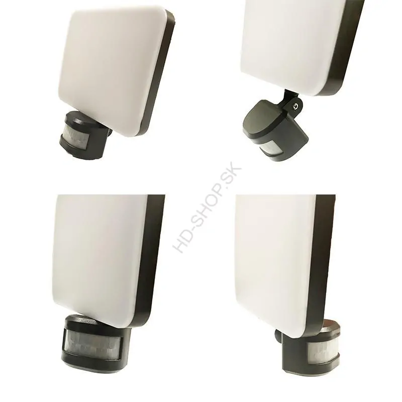 LED čierne vonkajšie solárne svietidlo so senzorom 12W /1200lm / 3000K - 4100K - 6500K 