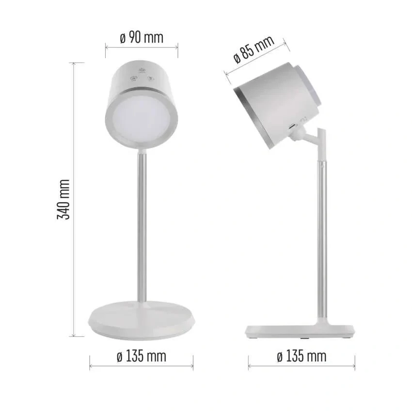 LED akumulátorová stolná lampa ABBIE biela