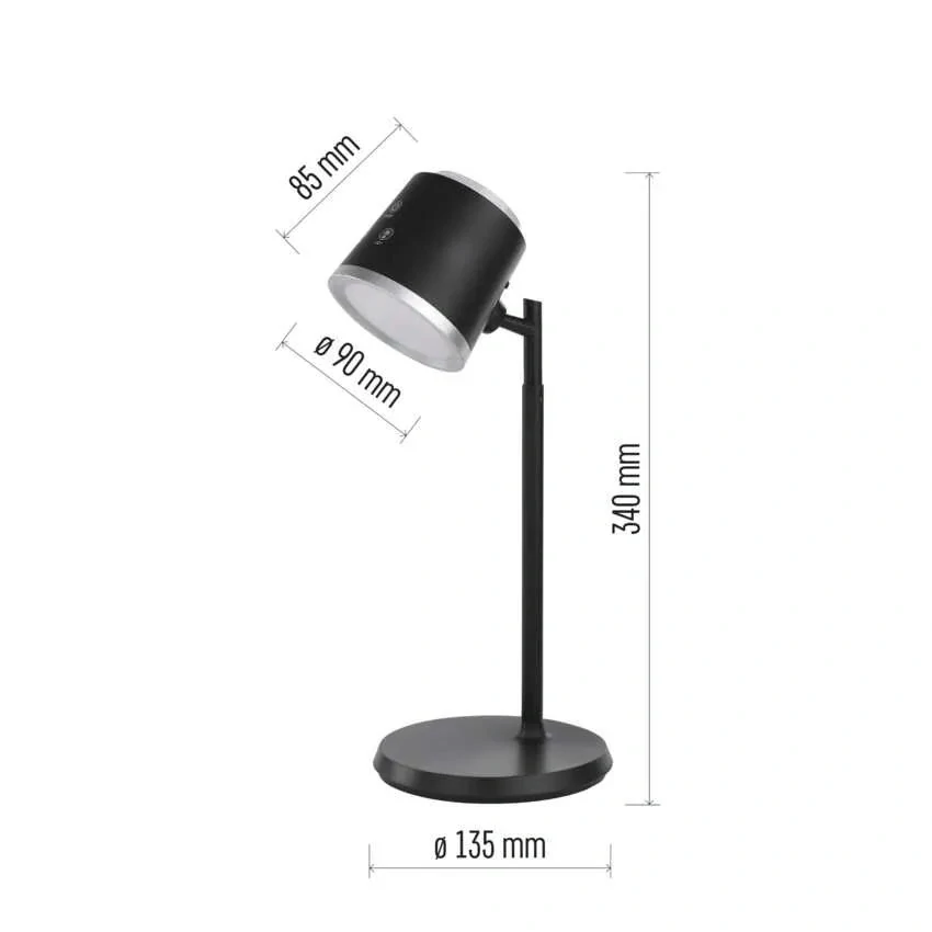 LED akumulátorová stolná lampa ABBIE čierna