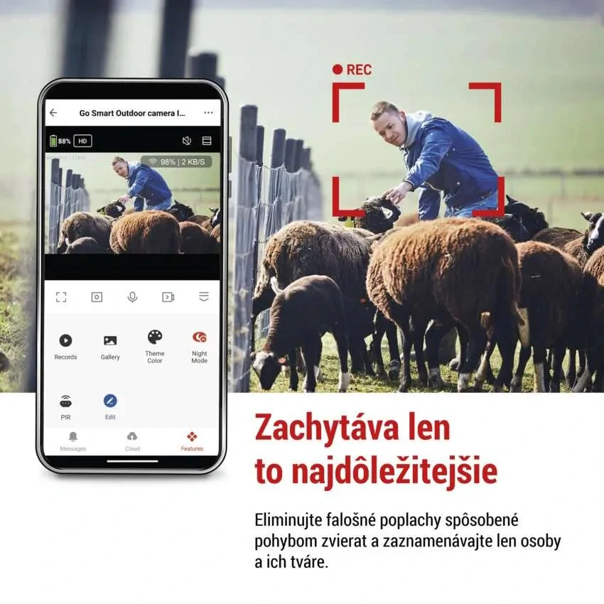 GoSmart Vonkajšia otočná kamera IP-6000 OWL s 4G/LTE, šedá, so solárnym panelom