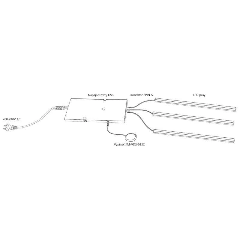 Vypínač dotykový centrálny stmievateľný, 12V-24V