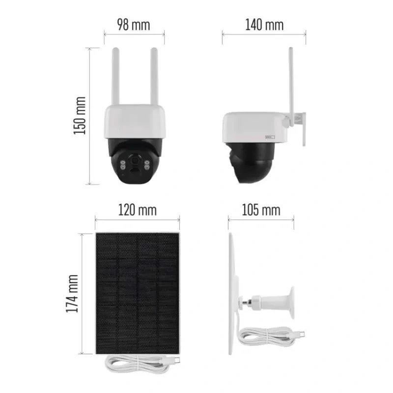 GoSmart Vonkajšia batériová kamera IP-1200 WASP s WiFi a solárnym panelom
