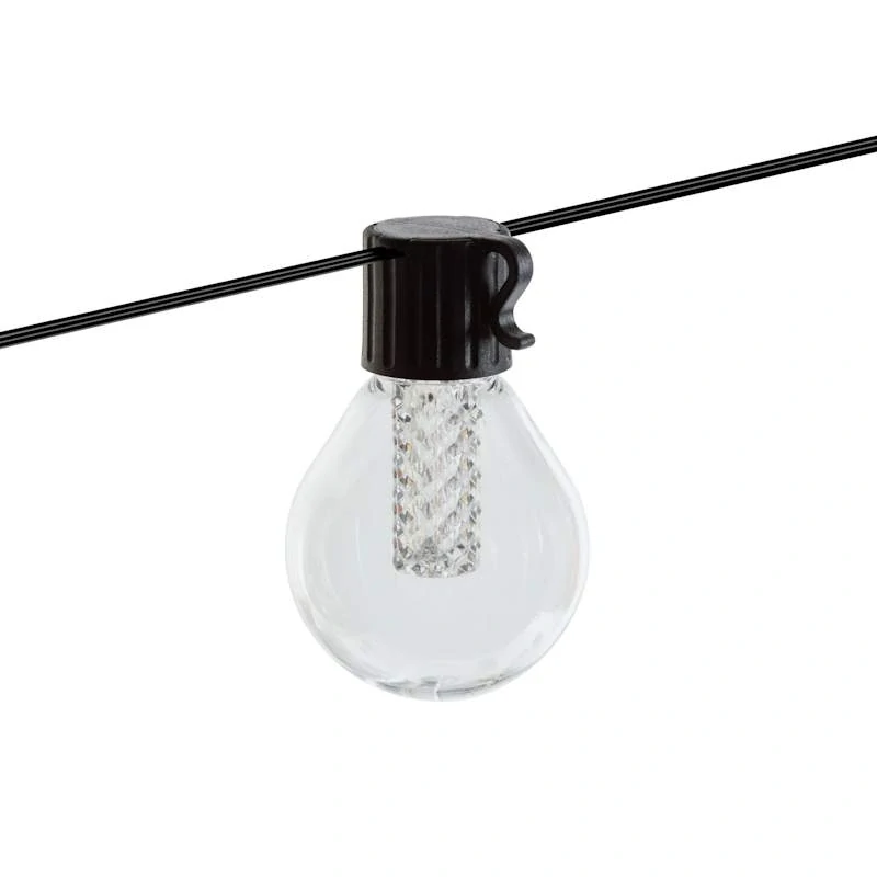 SMART solárna LED reťaz G40 – 15 žiaroviek, Bluetooth + IR ovládač, 21 h, IP65