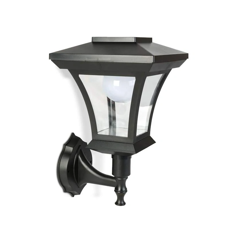 Solárna nástenná lampa lampáš 8 LED 50 lm IP44 – teplá biela, čierna, 21 cm