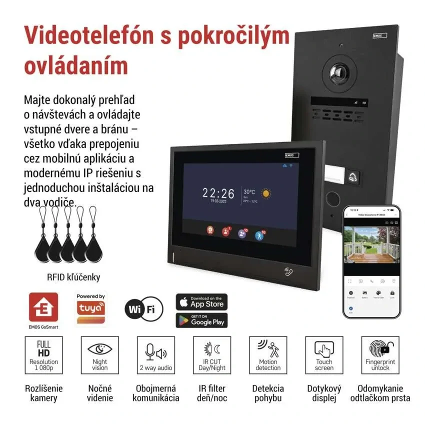 EMOS GoSmart IP-880A 2WIRE WiFi videovrátnik – sada