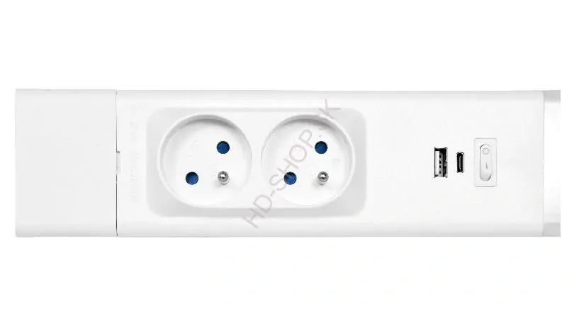 LED podlinkové svietidlo so zásuvkami a USB 18W