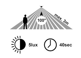 LED vonkajšie schodišťové svetlo so senzorom 3W, 4000K, IP44, antracit