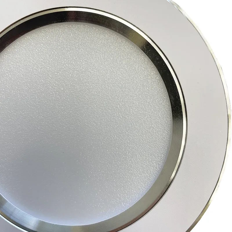 NEDES zapustený LED panel kruh 7,5W / 4000K / biely+strieborný prúžok