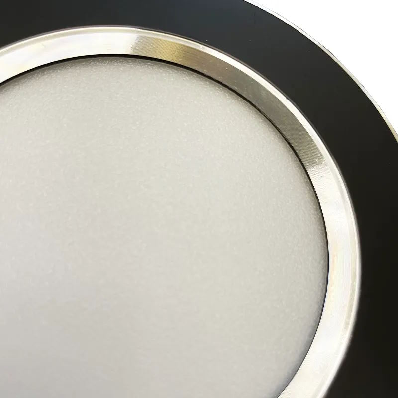 NEDES zapustený LED panel kruh 7,5W / 4000K / čierny+strieborný prúžok