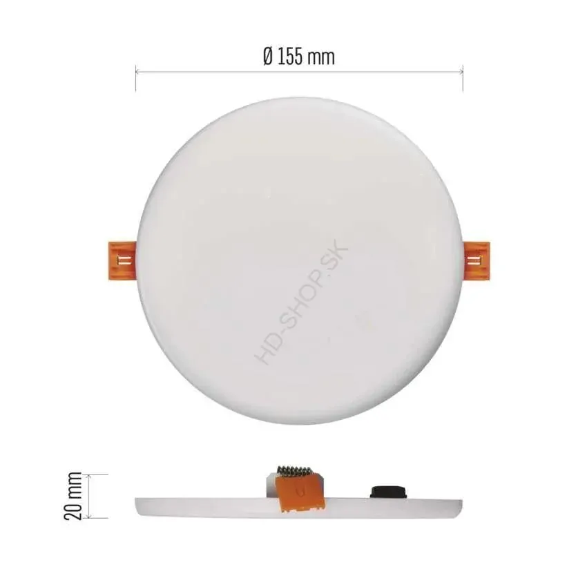 Vodeodolný LED panel VIXXO 155mm, kruhový vstavaný biely, 13,5W neutr. b., IP65