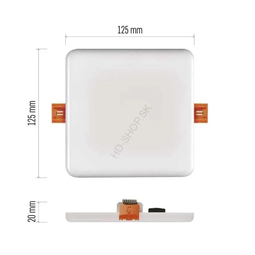 Vodeodolný LED panel VIXXO 125×125, štvorcový vstavaný biely,10 W neu.b.,IP65