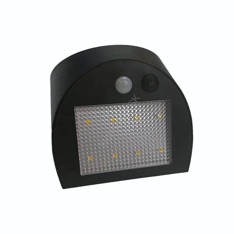 LED čierne nástenné solárne svietidlo 3W / 300lm / 3000K / 4000K 