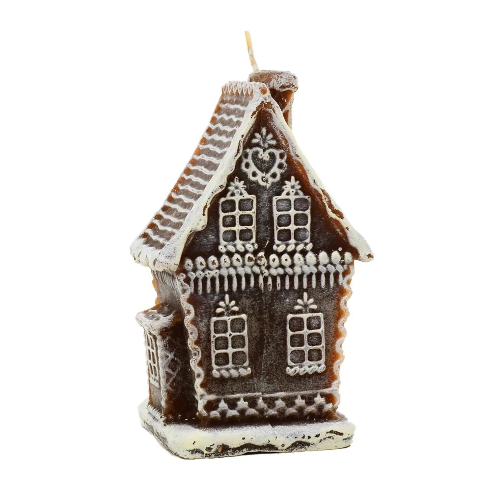 Sviečka - perníkový domček veľký hnedý 110 x 190 mm
