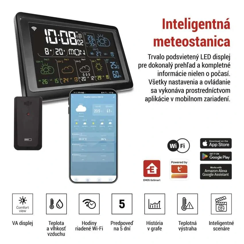 GoSmart bezdrôtová meteostanica E8610 s wifi