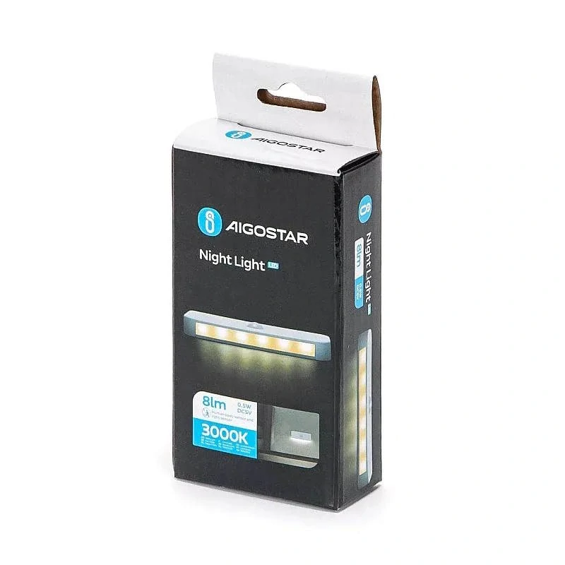 Nábytková nočná lampa s pohybovým senzorom, pripevnená magnetom s nabíjateľnou batériou