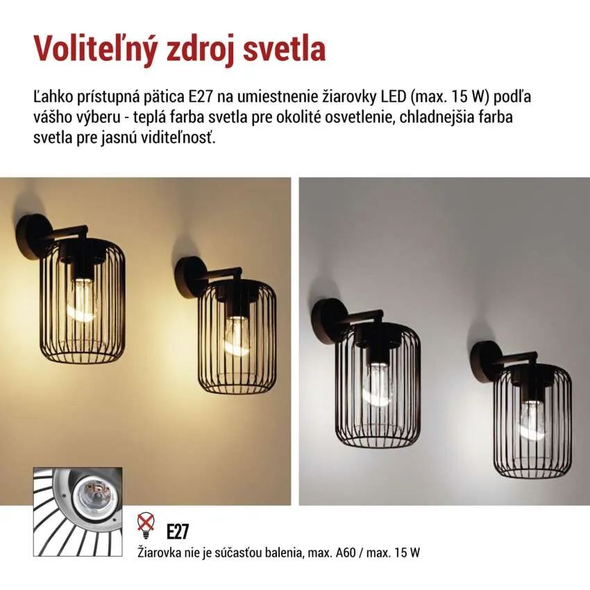 Záhradné nástenné svietidlo SALVIA, antracit, E27, IP44