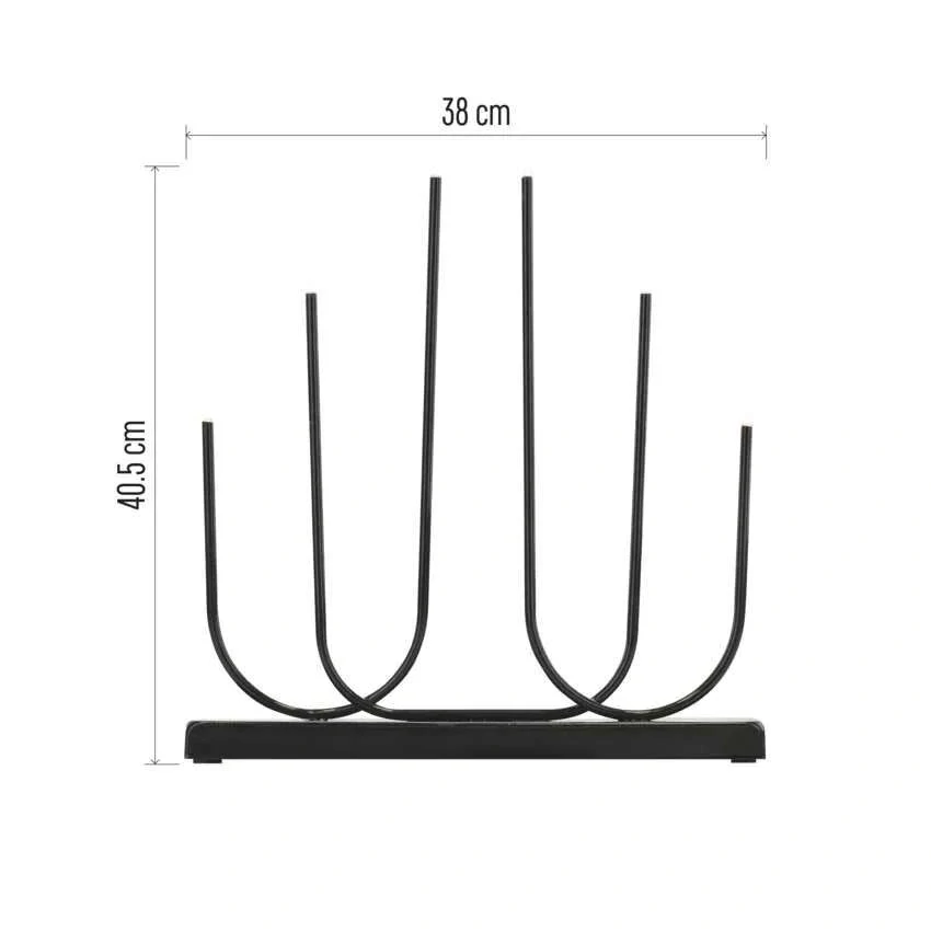 LED svietnik kovový čierny, 40 cm, 2x AA, vnútorný, teplá biela