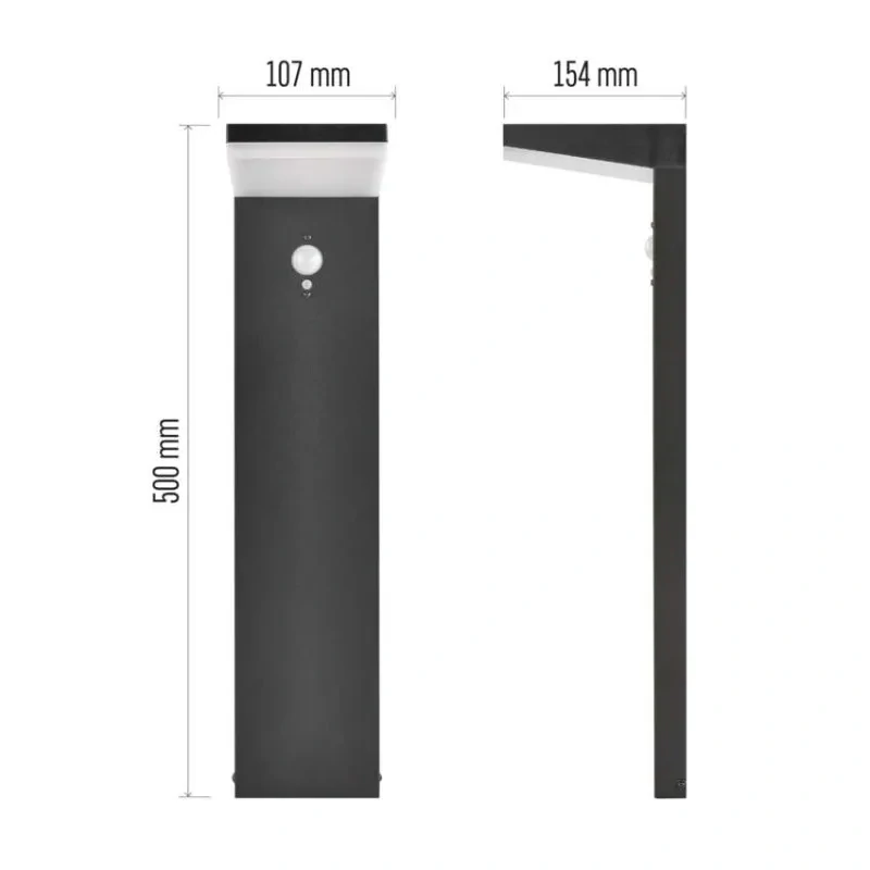 LED solárne stĺpikové svietidlo VEREA 4,4 W 3000 K IP44 čierne