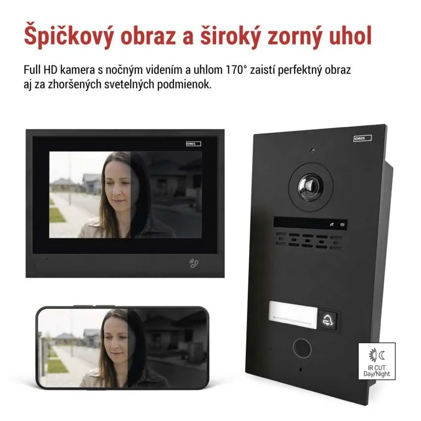 EMOS GoSmart IP-880A 2WIRE WiFi videovrátnik – sada