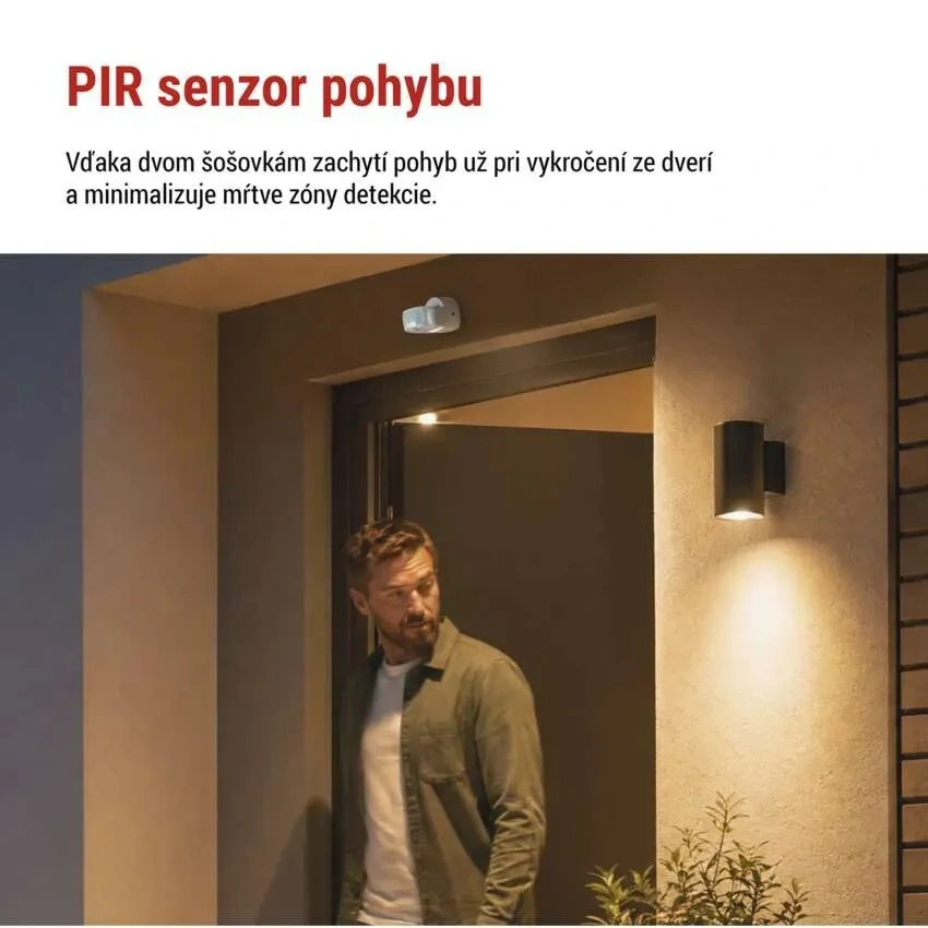 PIR senzor (pohybové čidlo) IP65 1200W, biely