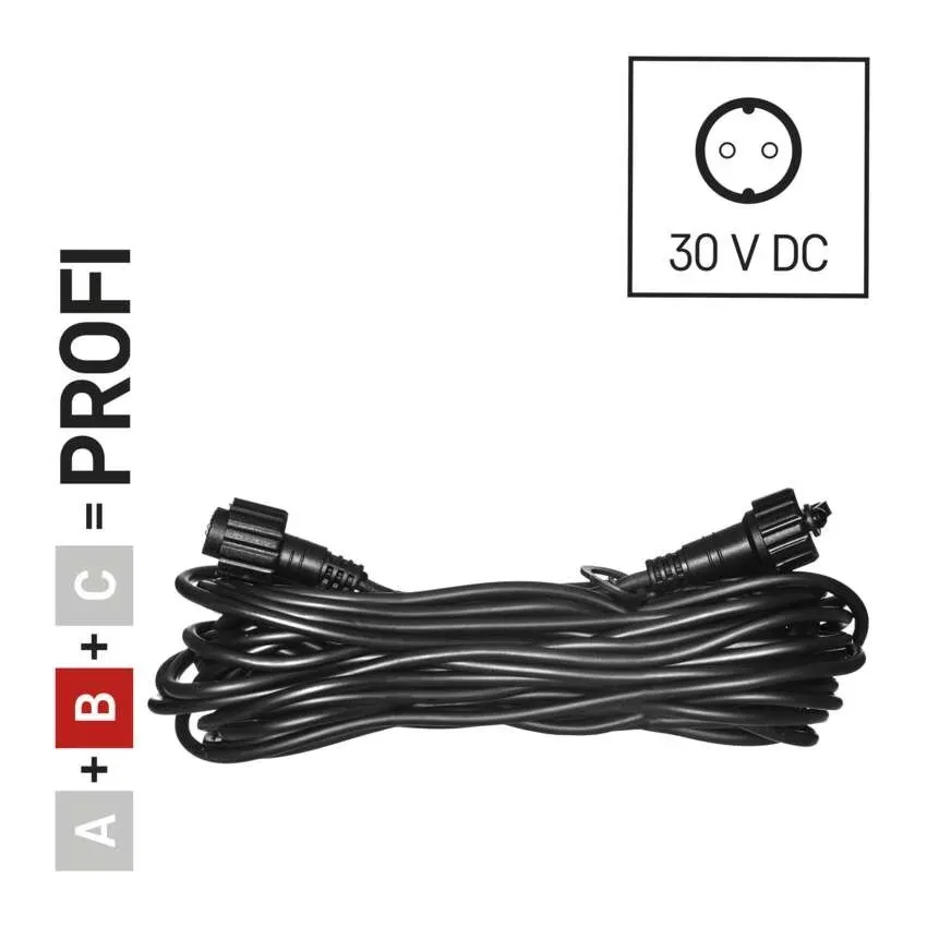 Schéma A + B + C = PROFI s červeno zvýrazneným dielom B a ikonou 30 V DC