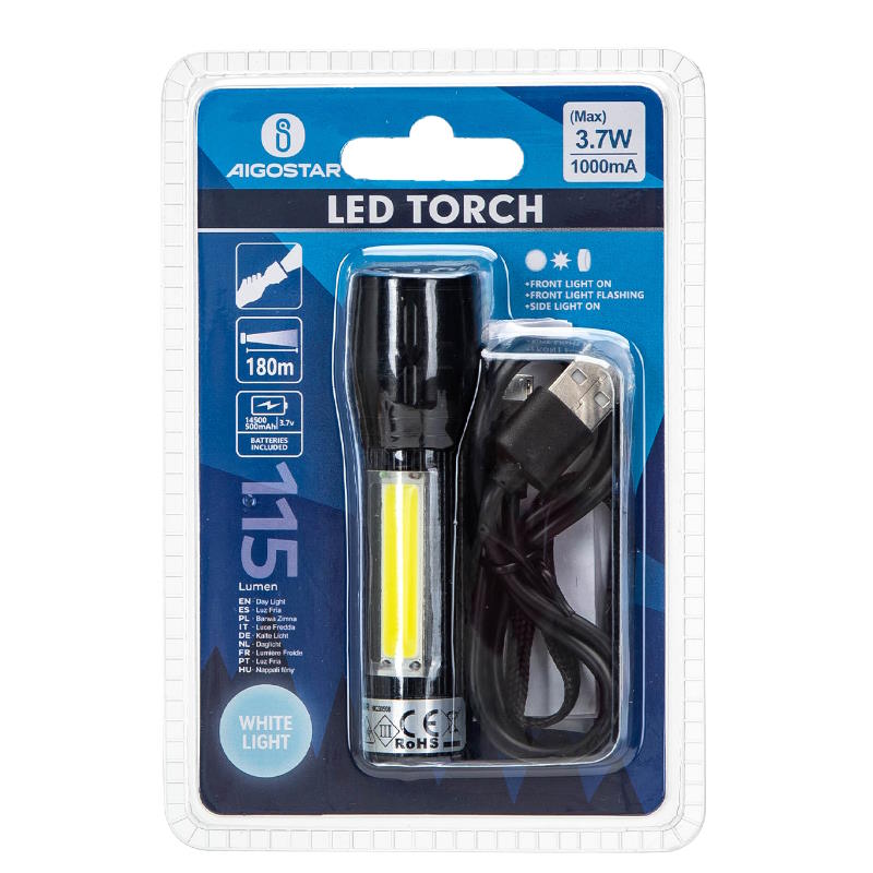 Baterka s bočným svetlom, nabíjateľná