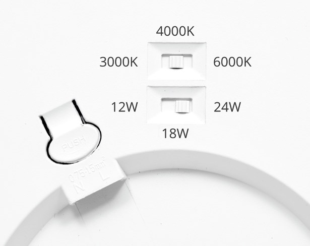 LED kruhový panel s nastaviteľným výkonom 6/12/18W, CCT, čierny