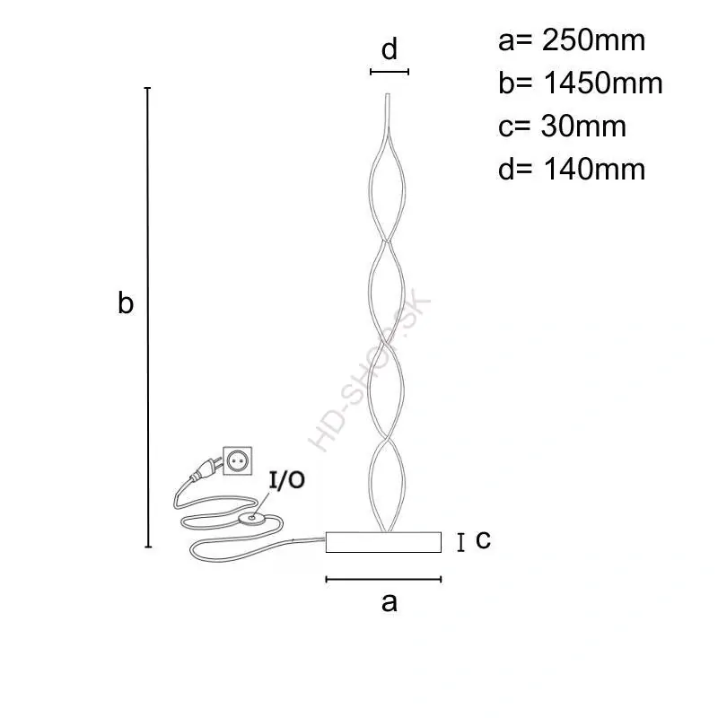 LED dizajnová stojaca lampa 70W + DO