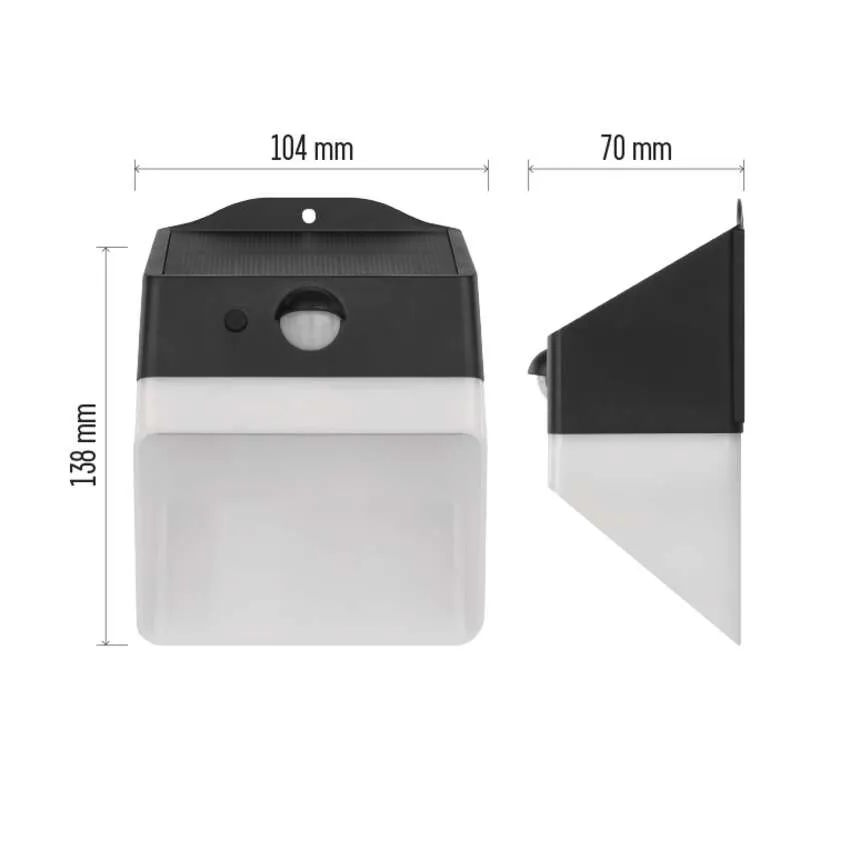 LED solárne svietidlo LUNIS so senzorom pohybu, 220lm, 4000K