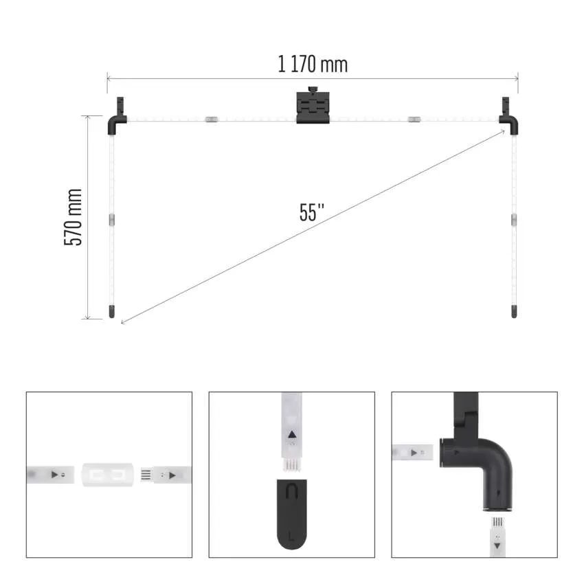 GoSmart Ambientné LED RGB osvetlenie 75" za TV