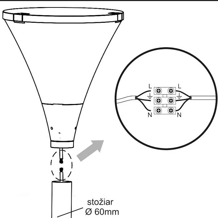 Vonkajšie svietidlo PARK s nastaviteľným výkonom a farbou svetla, IP66