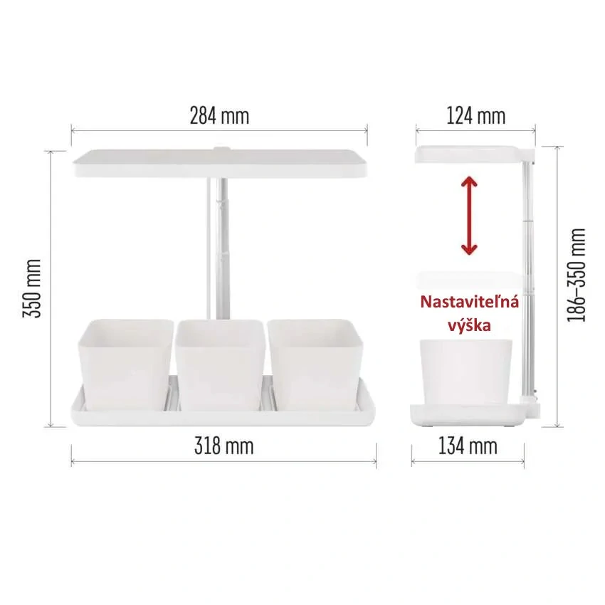 LED GROW pestovateľská lampa 7 W, časovač, stmievateľná lampa, biela