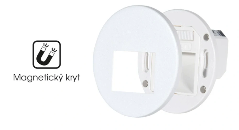 Ecolite STEP SSN-R80-SQ/BI so zloženým magnetickým krytom – prepínač farby svetla 3000/4000/5700 K