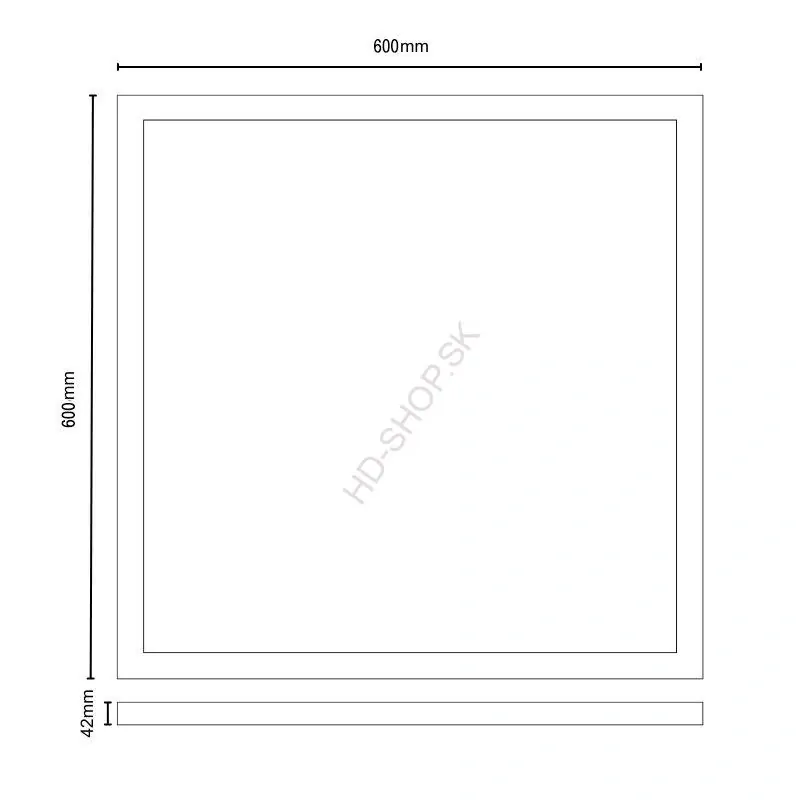 Rám LED panelu 600x600 biely